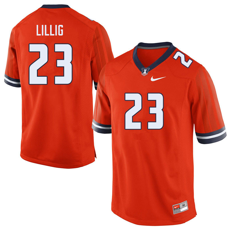 Men #23 Conner Lillig Illinois Fighting Illini College Football Jerseys Sale-Orange